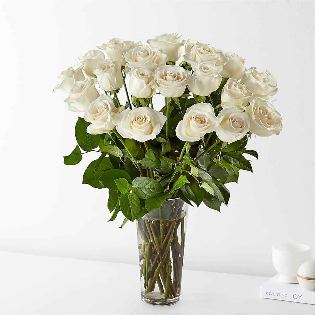 Long Stem White Rose Bouquet – GOOSEBERRIES FLOWER SHOP BY BERKOT'S, Twin Lakes WI