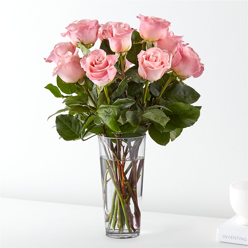 Long Stem Pink Rose Bouquet – GOOSEBERRIES FLOWER SHOP BY BERKOT'S, Twin Lakes WI