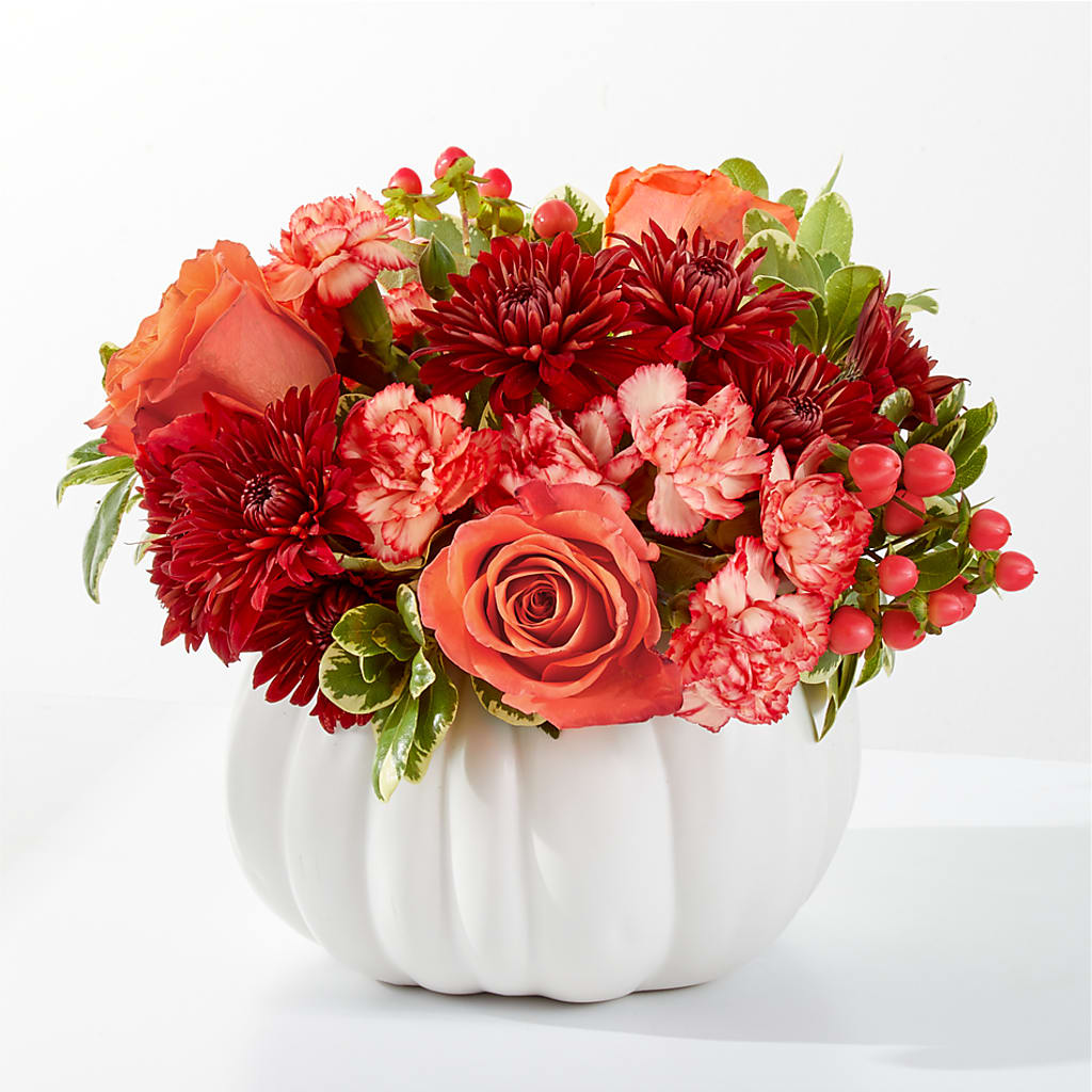 Autumn Air Pumpkin Bouquet – GOOSEBERRIES FLOWER SHOP BY BERKOT'S, Twin Lakes WI