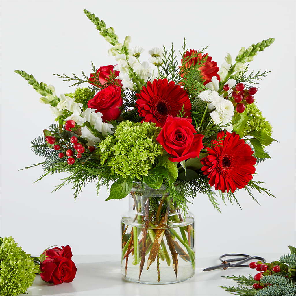 Merry Moment Bouquet – A Florist Original – GOOSEBERRIES FLOWER SHOP BY BERKOT'S, Twin Lakes WI