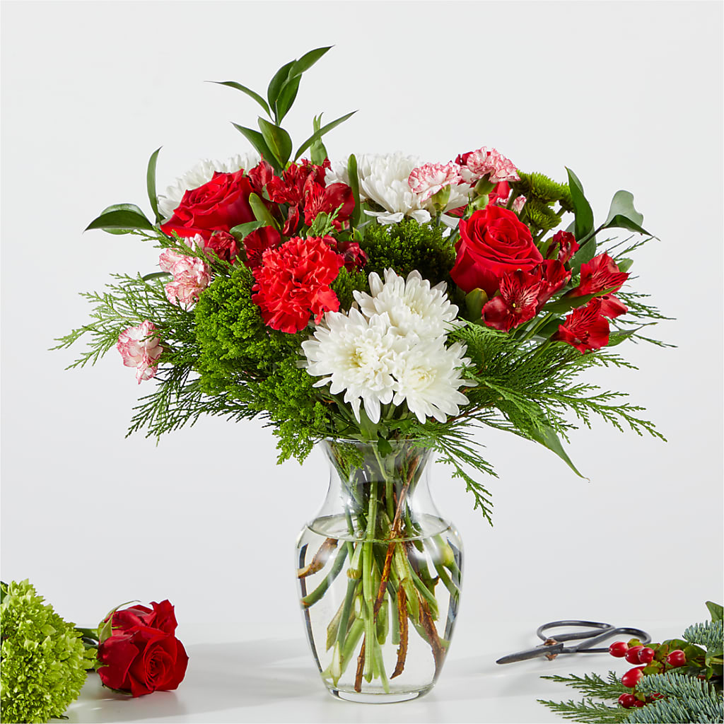 Merry Moment Bouquet – A Florist Original – GOOSEBERRIES FLOWER SHOP BY BERKOT'S, Twin Lakes WI