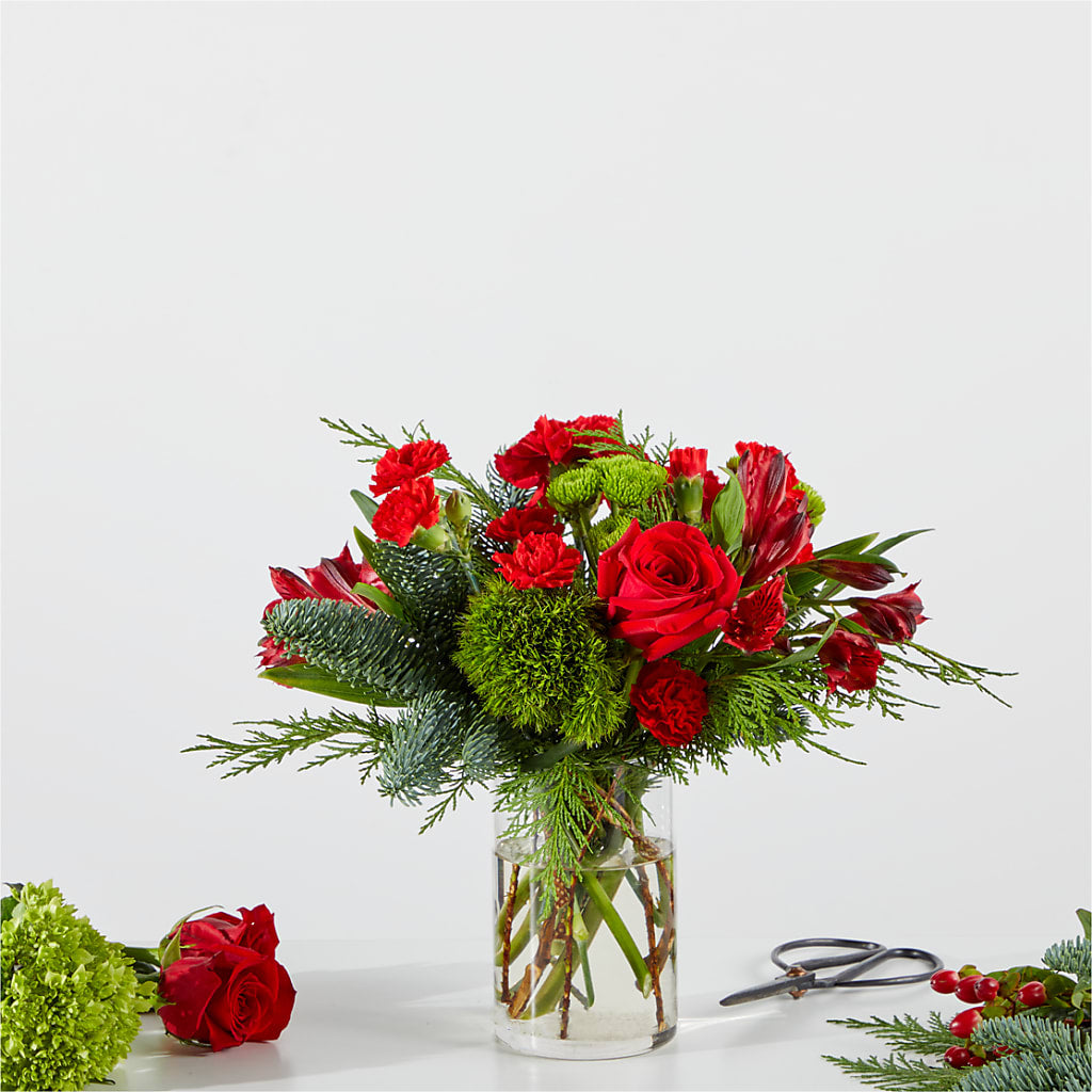 Merry Moment Bouquet – A Florist Original – GOOSEBERRIES FLOWER SHOP BY BERKOT'S, Twin Lakes WI