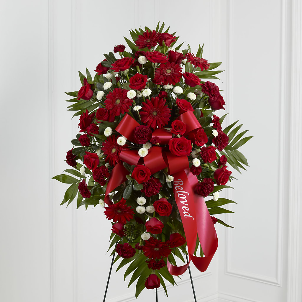 Treasured Memories Standing Spray – GOOSEBERRIES FLOWER SHOP BY BERKOT'S, Twin Lakes WI