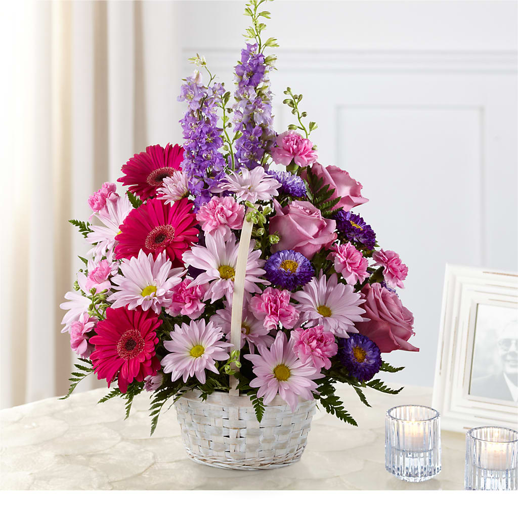 Pastel Peace Basket – GOOSEBERRIES FLOWER SHOP BY BERKOT'S, Twin Lakes WI