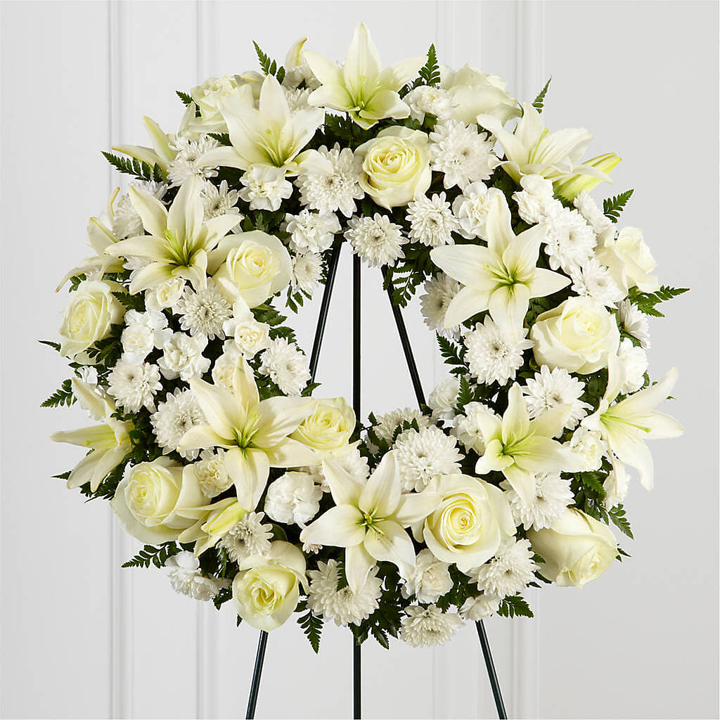 Treasured Tribute Wreath – GOOSEBERRIES FLOWER SHOP BY BERKOT'S, Twin Lakes WI