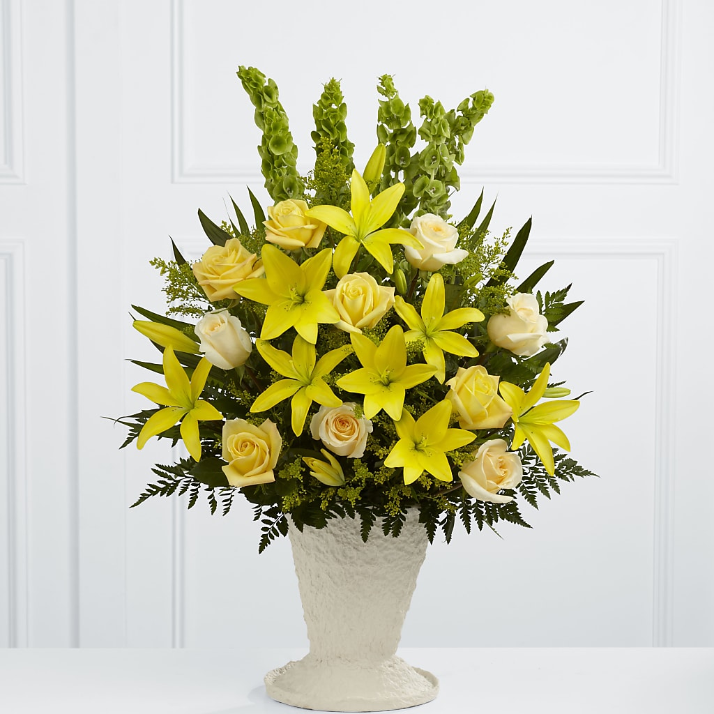 Golden Memories Arrangement – GOOSEBERRIES FLOWER SHOP BY BERKOT'S, Twin Lakes WI