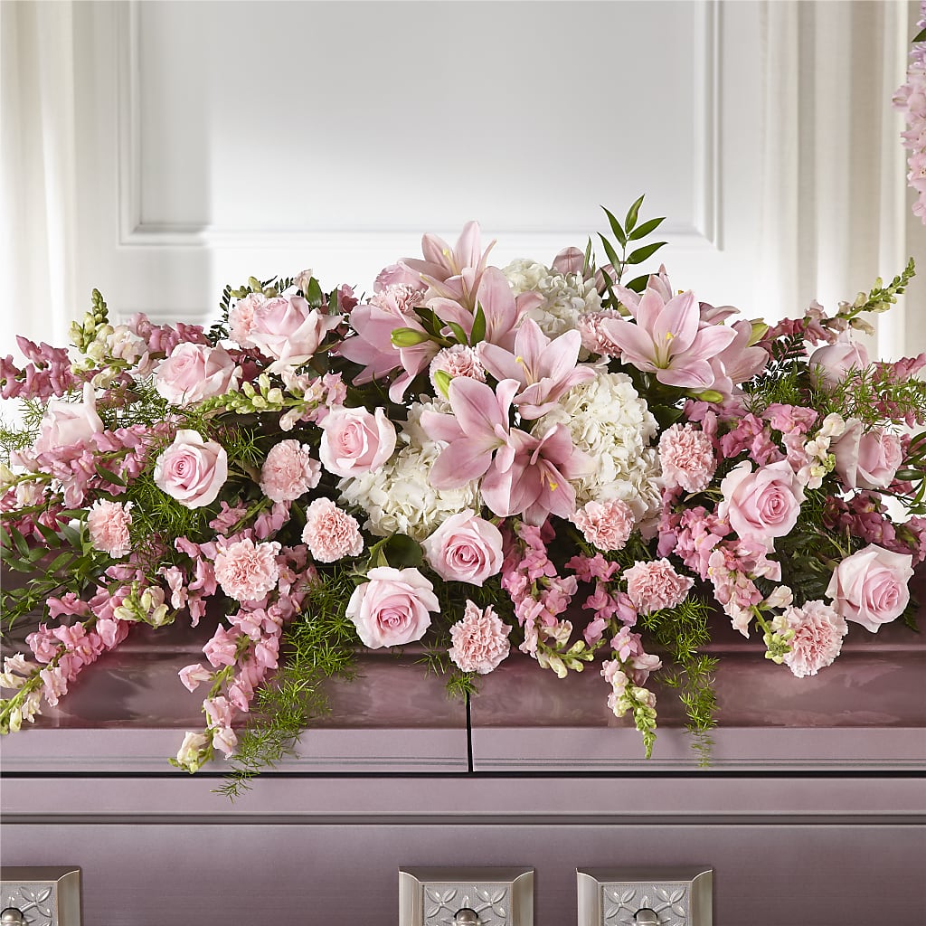 Life & Remembrance Casket Spray – GOOSEBERRIES FLOWER SHOP BY BERKOT'S, Twin Lakes WI