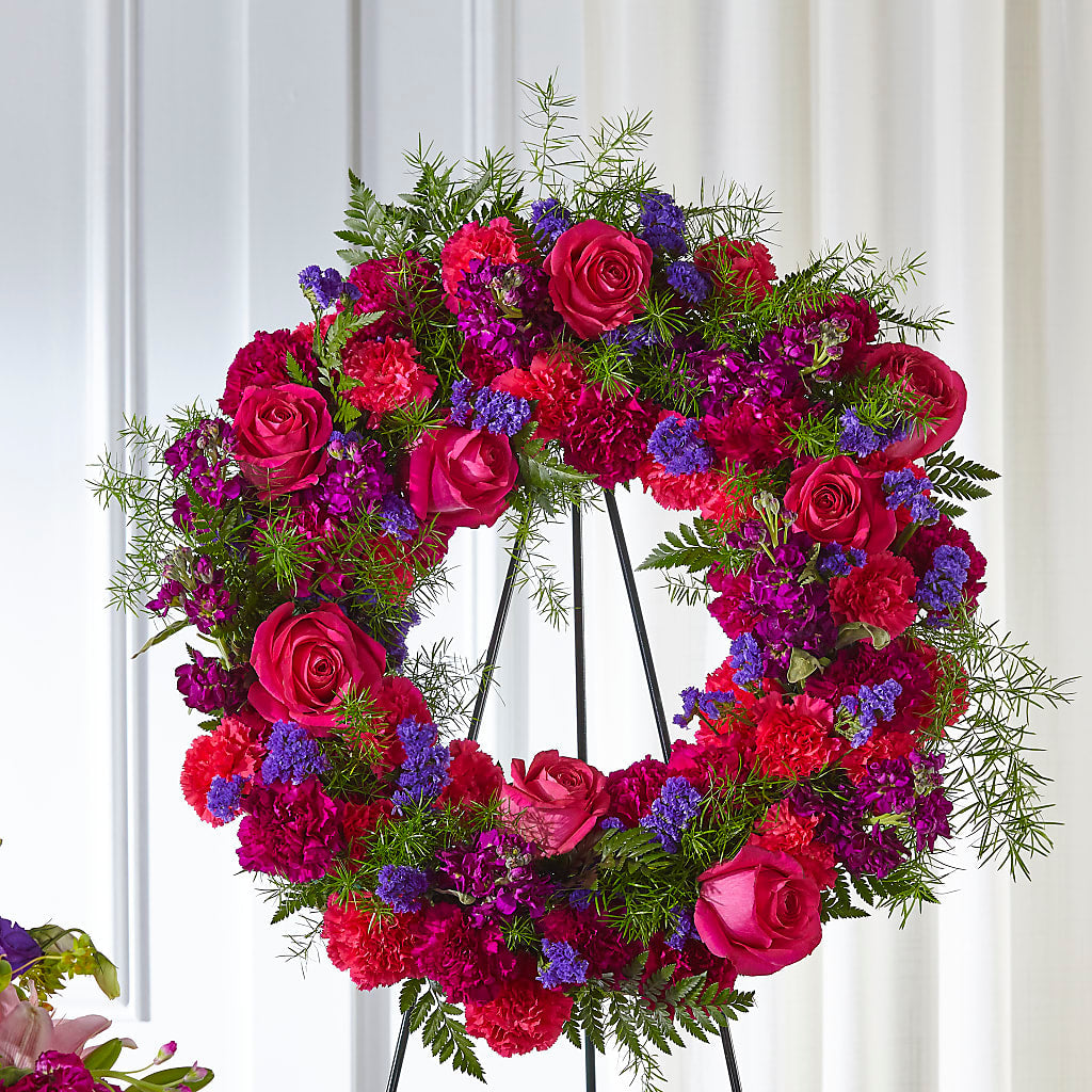 Calming Colors Wreath – GOOSEBERRIES FLOWER SHOP BY BERKOT'S, Twin Lakes WI