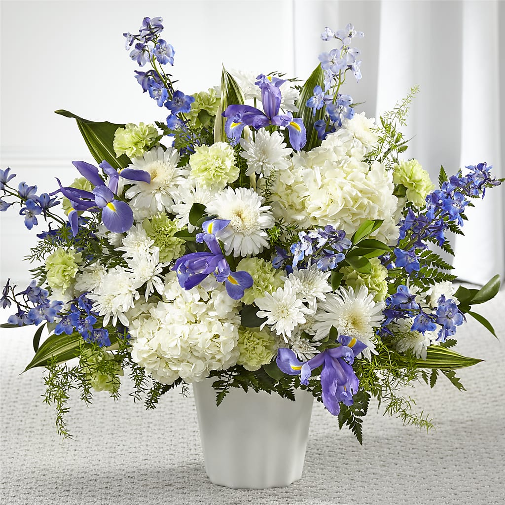Soft Serenity Floor Basket – GOOSEBERRIES FLOWER SHOP BY BERKOT'S, Twin Lakes WI