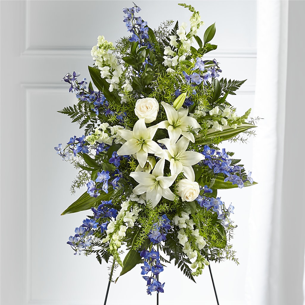 Faithful Friend Standing Spray – GOOSEBERRIES FLOWER SHOP BY BERKOT'S, Twin Lakes WI
