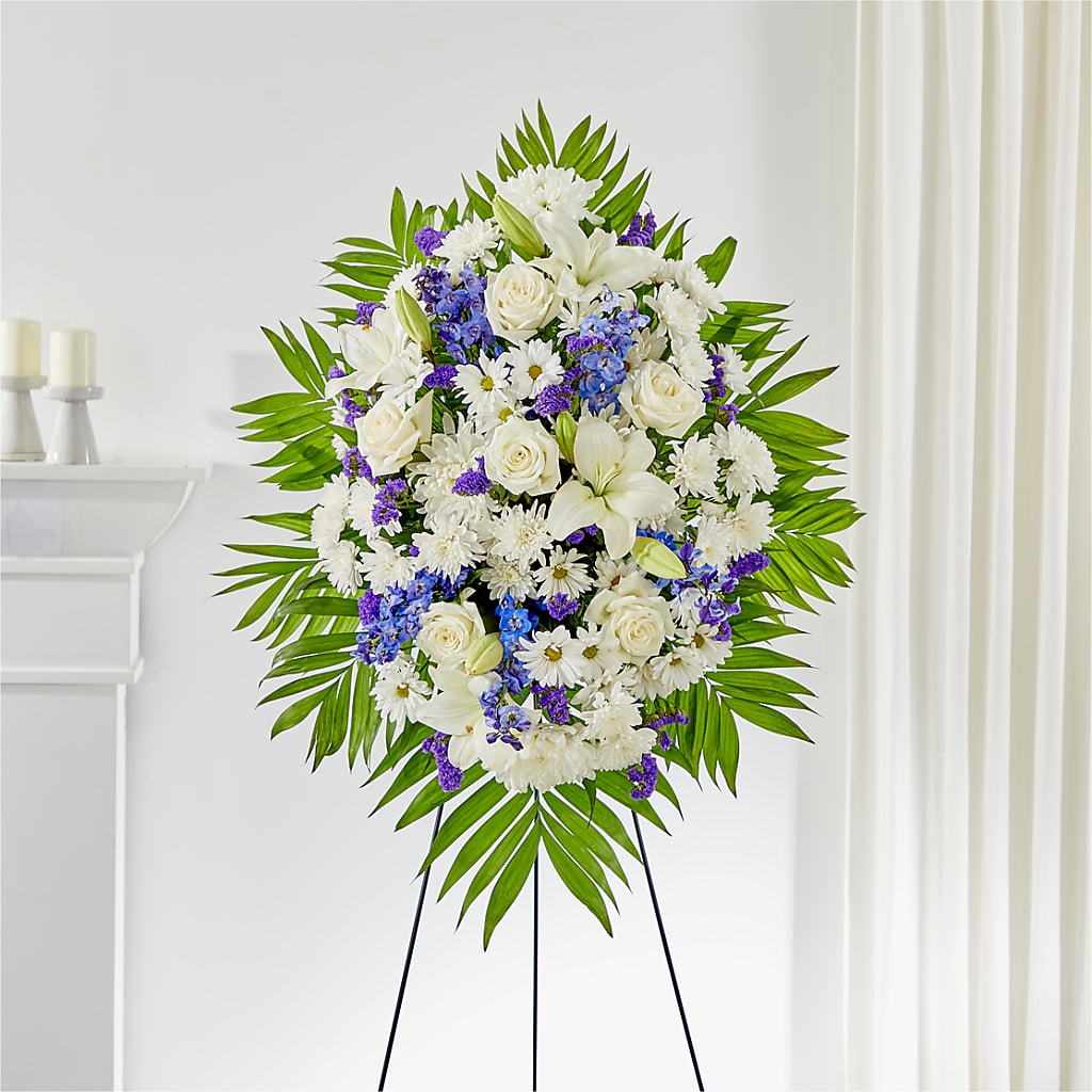 At Rest Standing Spray – GOOSEBERRIES FLOWER SHOP BY BERKOT'S, Twin Lakes WI