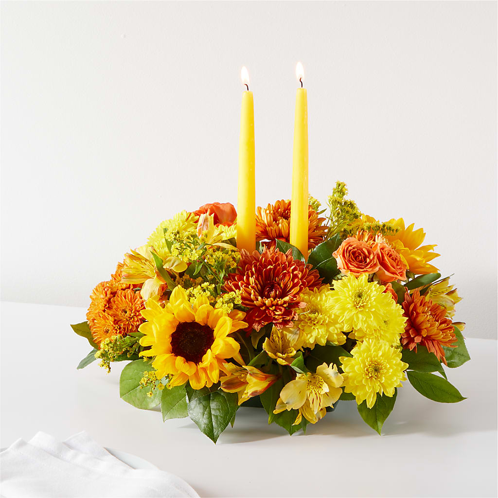 Autumn Harmony Centerpiece – GOOSEBERRIES FLOWER SHOP BY BERKOT'S, Twin Lakes WI