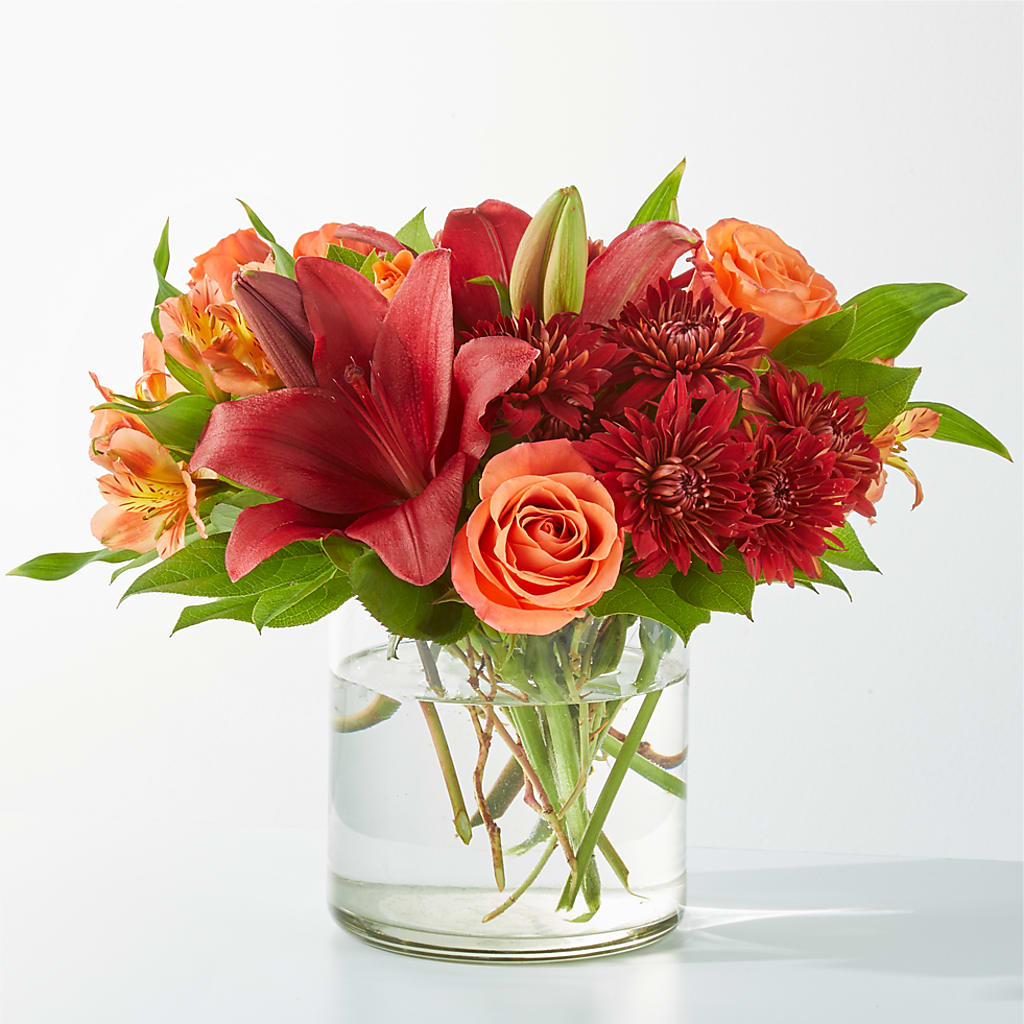 Crimson Leaves Bouquet – GOOSEBERRIES FLOWER SHOP BY BERKOT'S, Twin Lakes WI