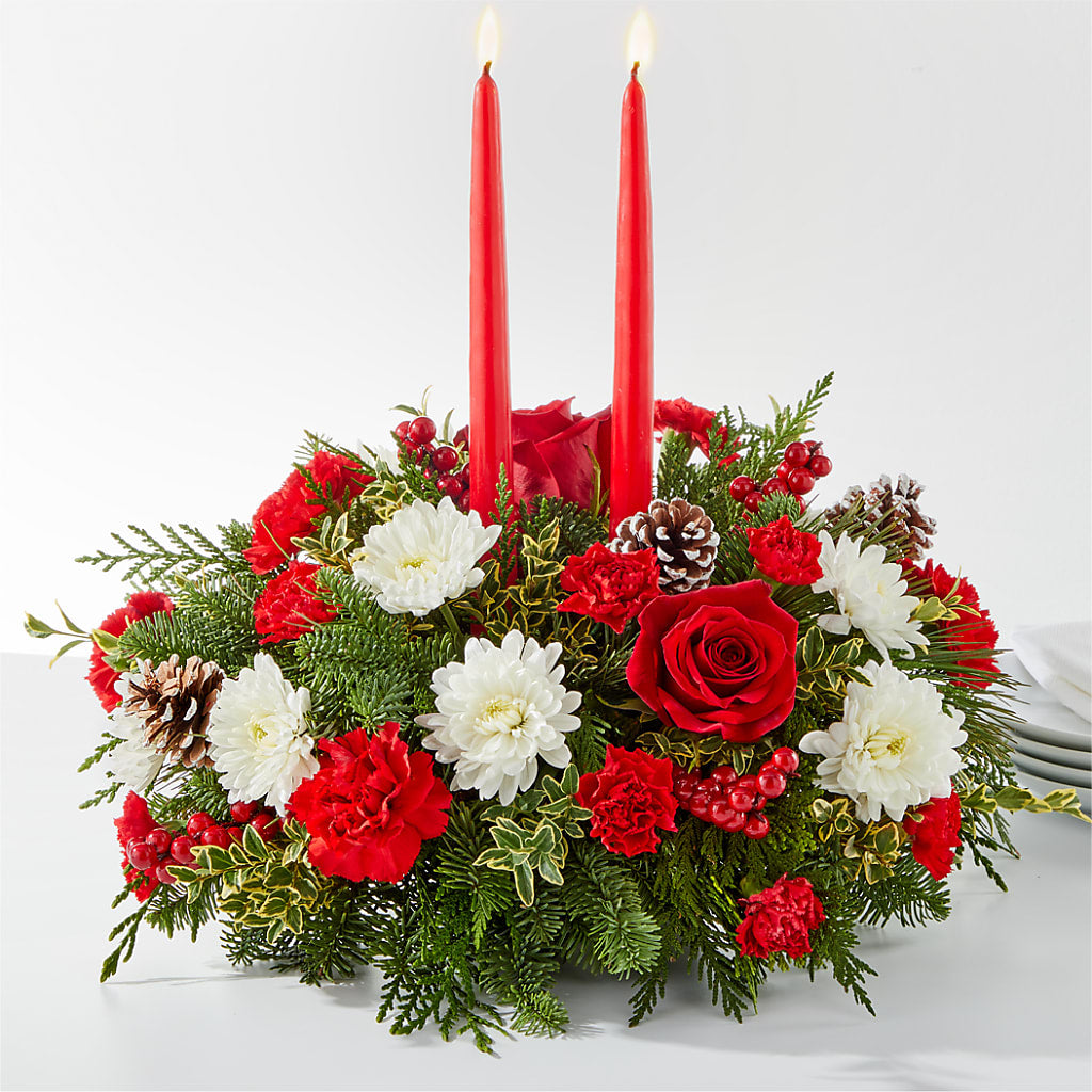 Holiday Soiree Centerpiece – GOOSEBERRIES FLOWER SHOP BY BERKOT'S, Twin Lakes WI