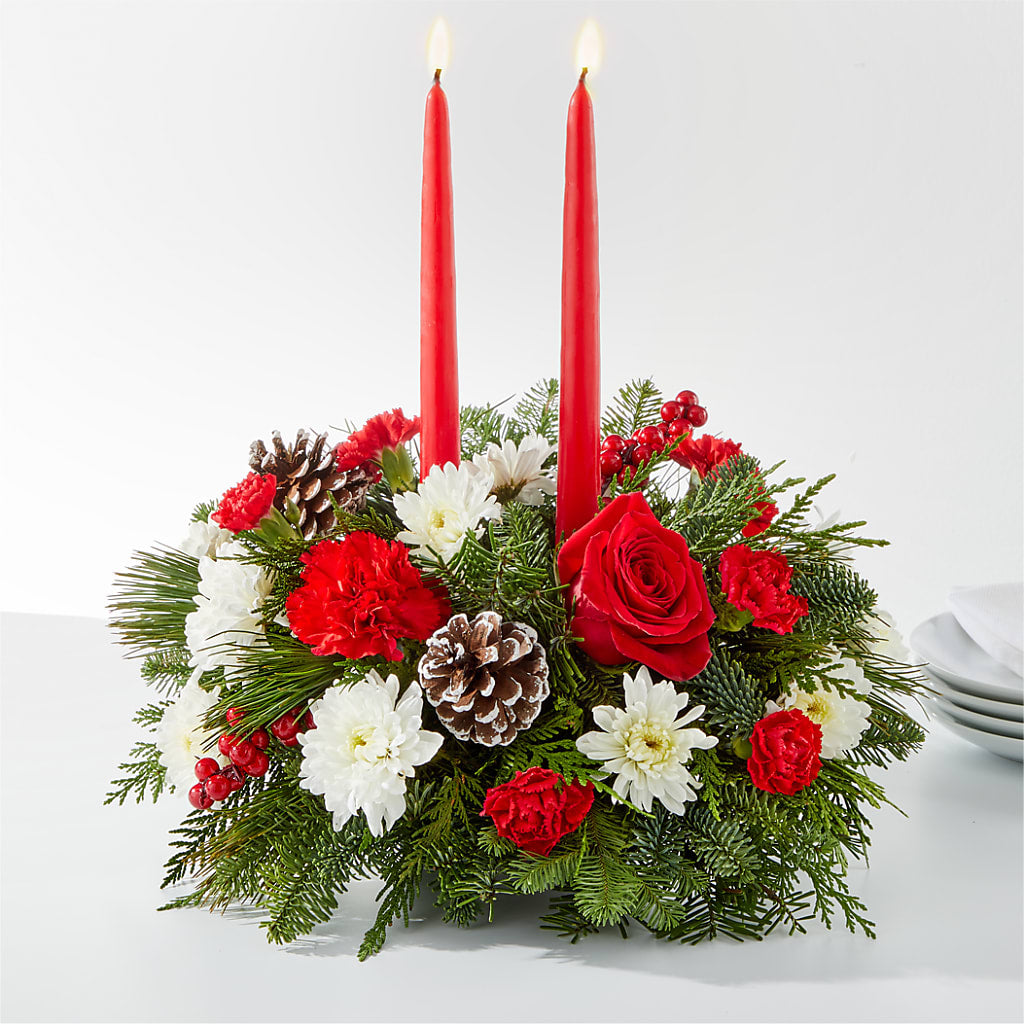 Holiday Soiree Centerpiece – GOOSEBERRIES FLOWER SHOP BY BERKOT'S, Twin Lakes WI