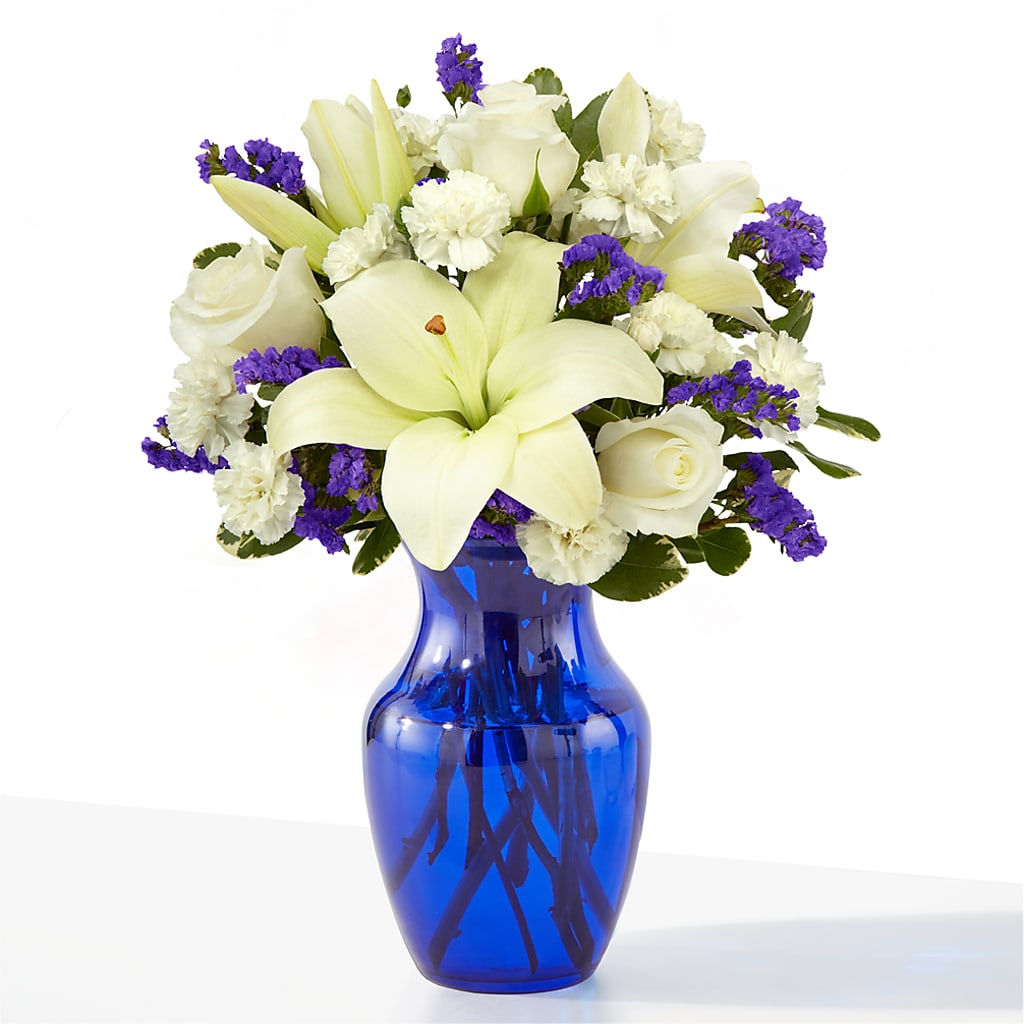 Sapphire Rush Bouquet – GOOSEBERRIES FLOWER SHOP BY BERKOT'S, Twin Lakes WI