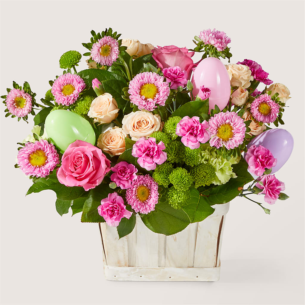 Get Eggcited Basket – GOOSEBERRIES FLOWER SHOP BY BERKOT'S, Twin Lakes WI