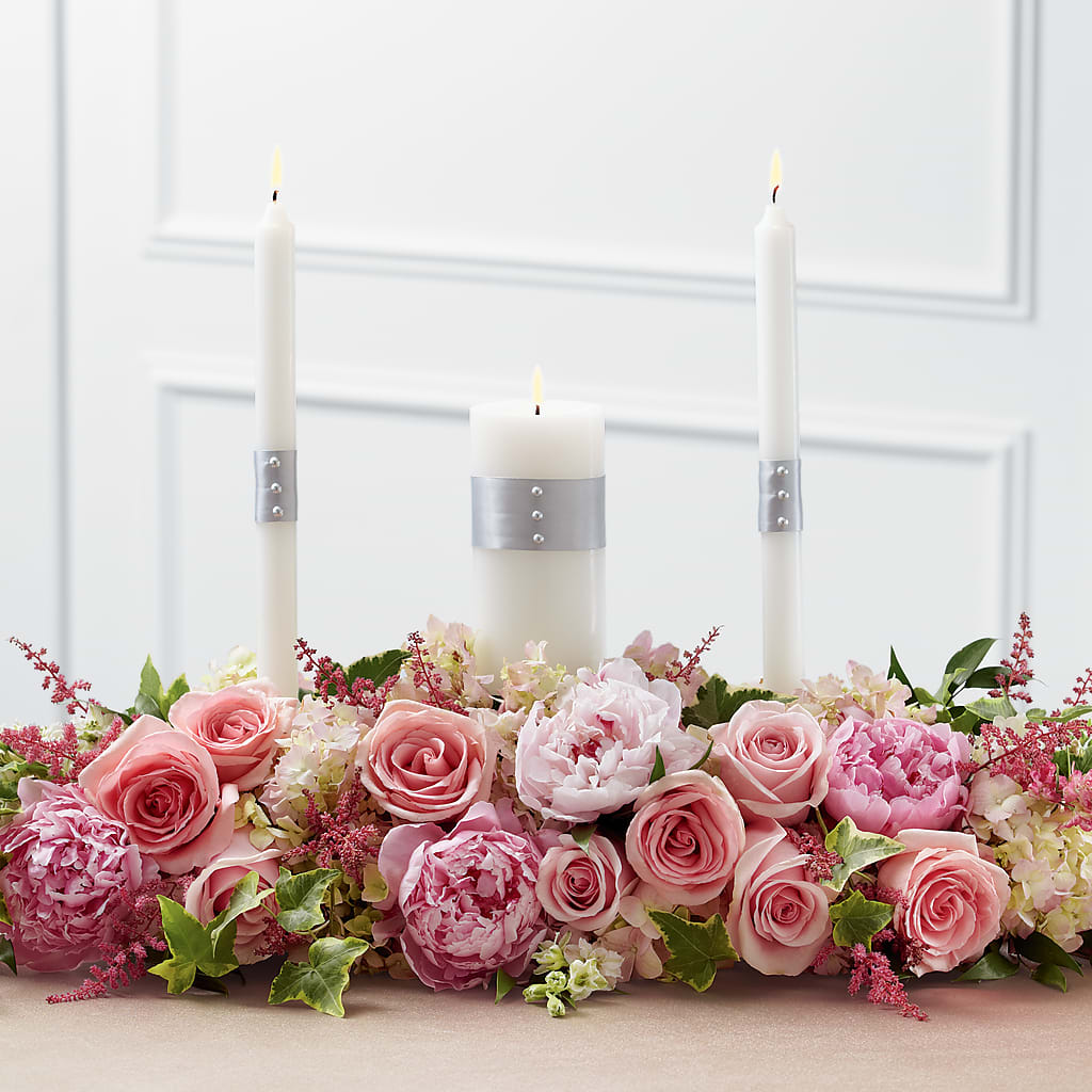 Worldwide Romance Unity Candle Arrangement – GOOSEBERRIES FLOWER SHOP BY BERKOT'S, Twin Lakes WI