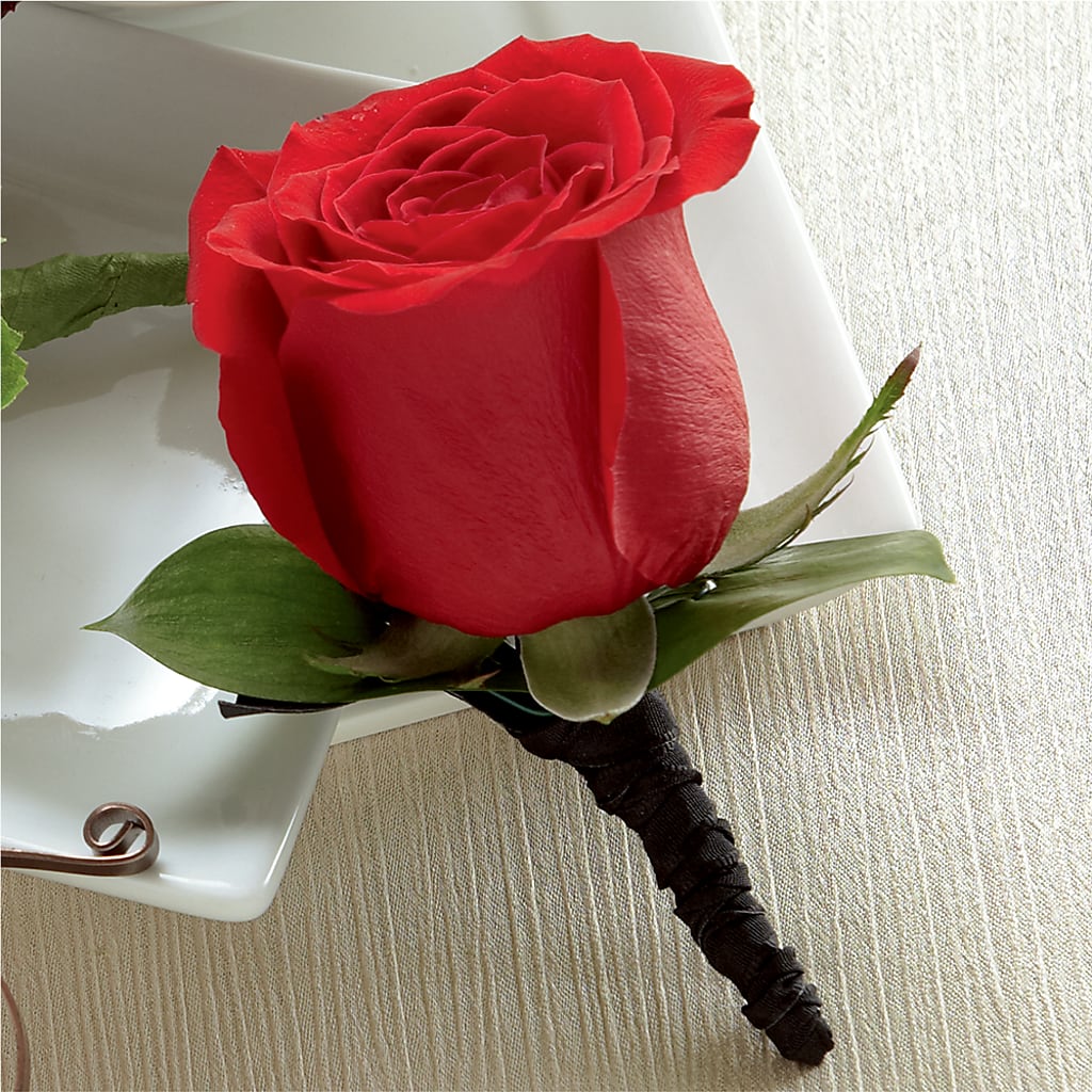 Red Rose Boutonniere – GOOSEBERRIES FLOWER SHOP BY BERKOT'S, Twin Lakes WI