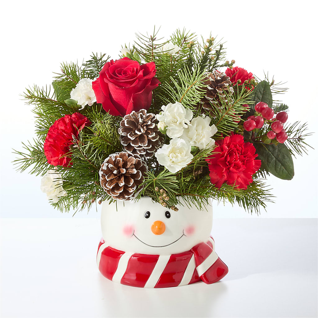 Jolly Snowman Bouquet – GOOSEBERRIES FLOWER SHOP BY BERKOT'S, Twin Lakes WI