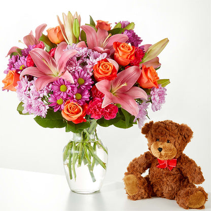 One and Only Bouquet and Bear Bundle – GOOSEBERRIES FLOWER SHOP BY BERKOT'S, Twin Lakes WI