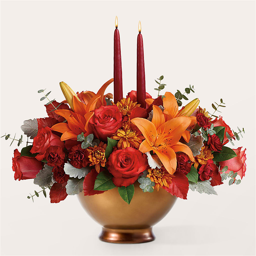 Fruits of Fall Centerpiece – GOOSEBERRIES FLOWER SHOP BY BERKOT'S, Twin Lakes WI