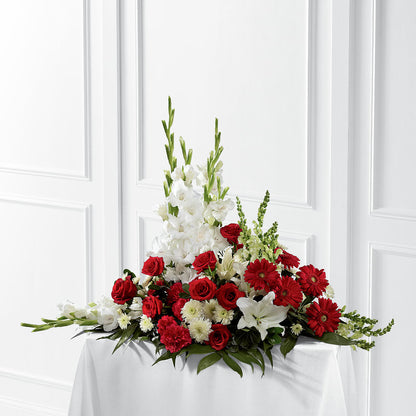 Crimson & White Arrangement – GOOSEBERRIES FLOWER SHOP BY BERKOT'S, Twin Lakes WI
