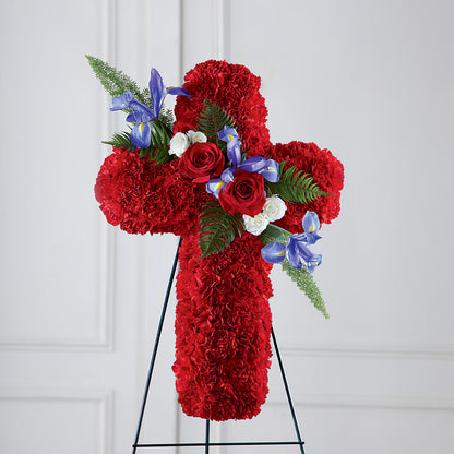 Faithful Hero Floral Cross – GOOSEBERRIES FLOWER SHOP BY BERKOT'S, Twin Lakes WI