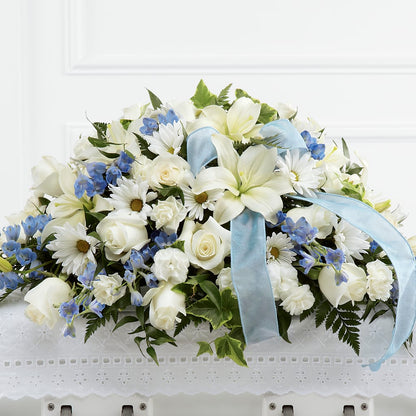 Tender Treasure Casket Spray – GOOSEBERRIES FLOWER SHOP BY BERKOT'S, Twin Lakes WI