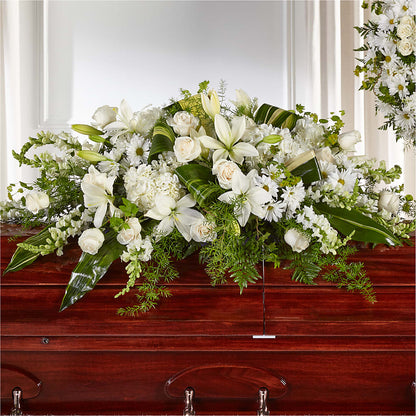 Abundance Casket Spray – GOOSEBERRIES FLOWER SHOP BY BERKOT'S, Twin Lakes WI