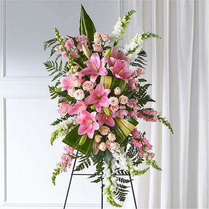 Elegant Embrace Standing Spray – GOOSEBERRIES FLOWER SHOP BY BERKOT'S, Twin Lakes WI