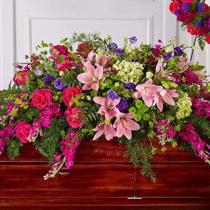 Radiant Tribute Casket Spray – GOOSEBERRIES FLOWER SHOP BY BERKOT'S, Twin Lakes WI