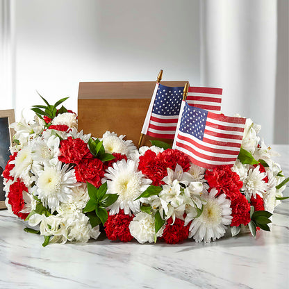 Spirit of Patriotism Cremation Adornment – GOOSEBERRIES FLOWER SHOP BY BERKOT'S, Twin Lakes WI