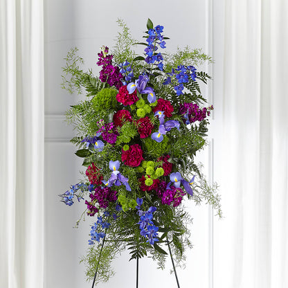 Heavenly Skies Standing Spray – GOOSEBERRIES FLOWER SHOP BY BERKOT'S, Twin Lakes WI