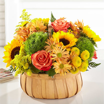 Harvest Sunflower Basket – GOOSEBERRIES FLOWER SHOP BY BERKOT'S, Twin Lakes WI