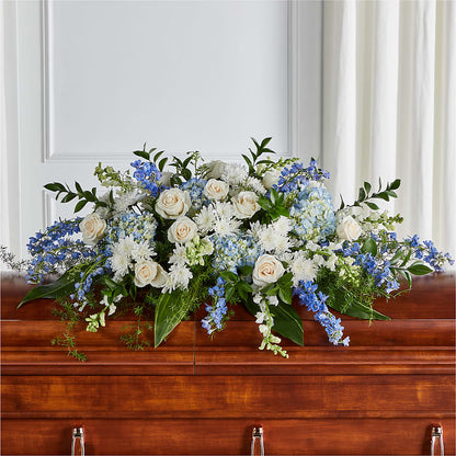 Timeless Essence Casket Spray – GOOSEBERRIES FLOWER SHOP BY BERKOT'S, Twin Lakes WI