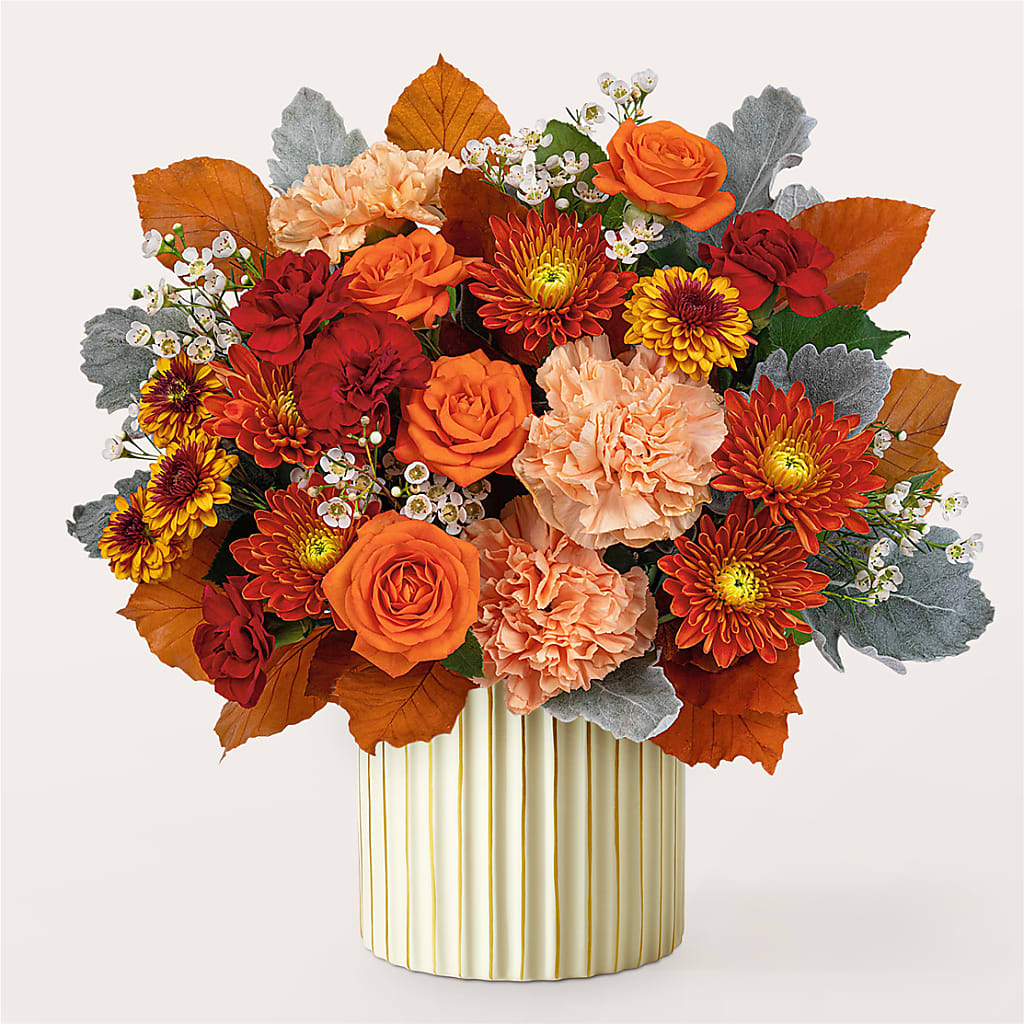 Merlot Bouquet with Ivory Vase – GOOSEBERRIES FLOWER SHOP BY BERKOT'S, Twin Lakes WI