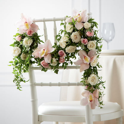 Orchid Rose Chair Décor – GOOSEBERRIES FLOWER SHOP BY BERKOT'S, Twin Lakes WI